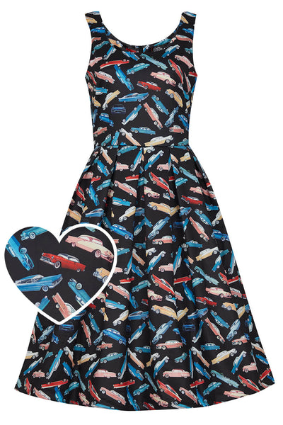 Classic Car Print Dress front view