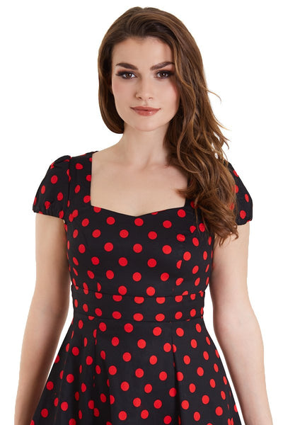 Woman's Black & Red Polka Dot Dress