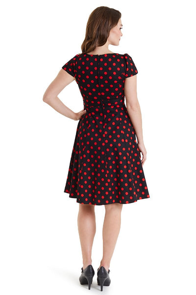 Woman's Black & Red Polka Dot Dress