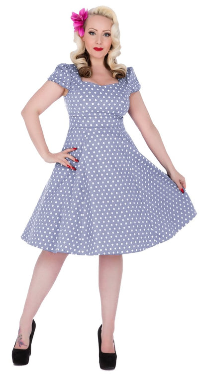 Lilac & White Polka Dot Swing Dress