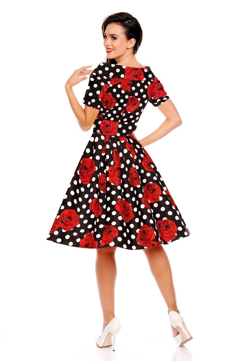Women's Polka & Roses Swing Dress