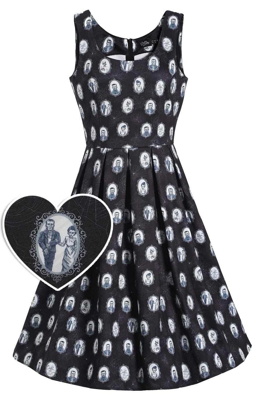 Frankenstein Black 1950's Swing Dress