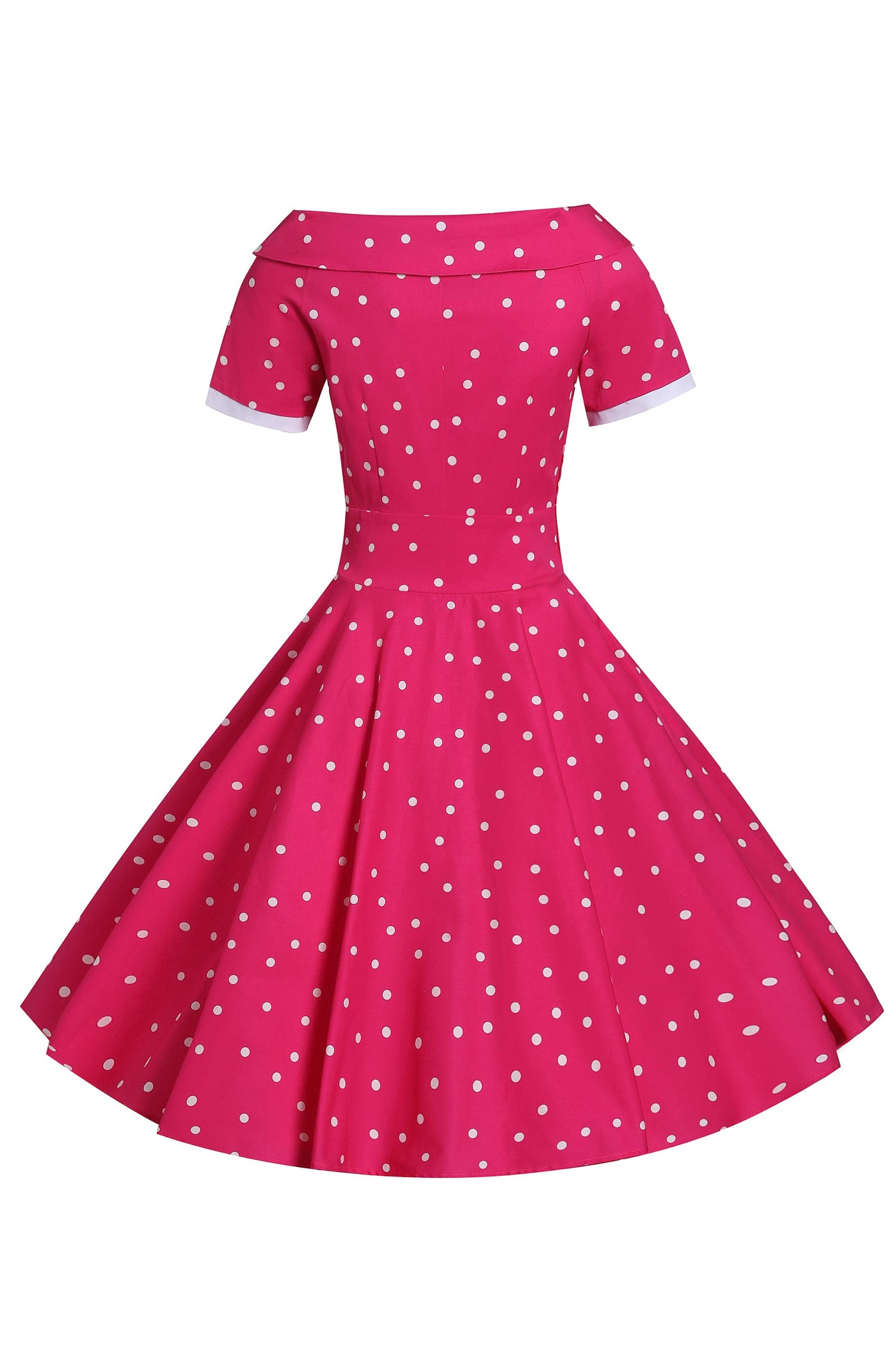 Hot Pink Polka Dot Swing Dress