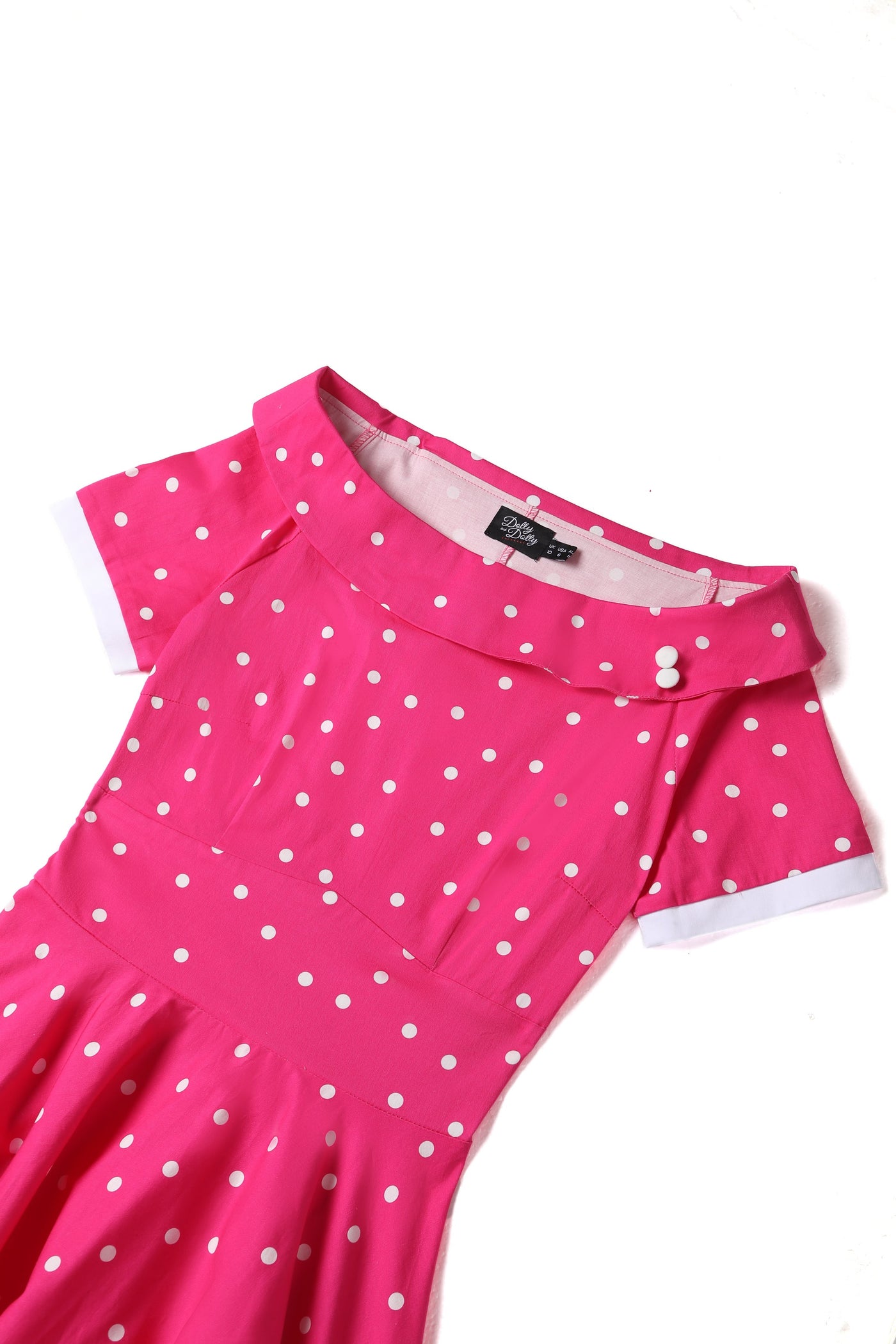 Hot Pink Polka Dot Swing Dress