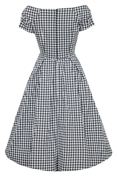 Houndstooth Midi Dress For Women back view