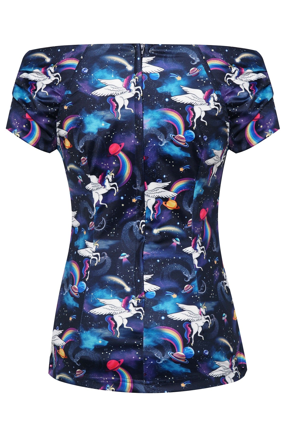 Off Shoulder Blue Unicorn Top