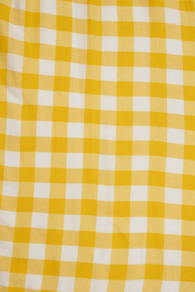 Off Shoulder Yellow Gingham Dress