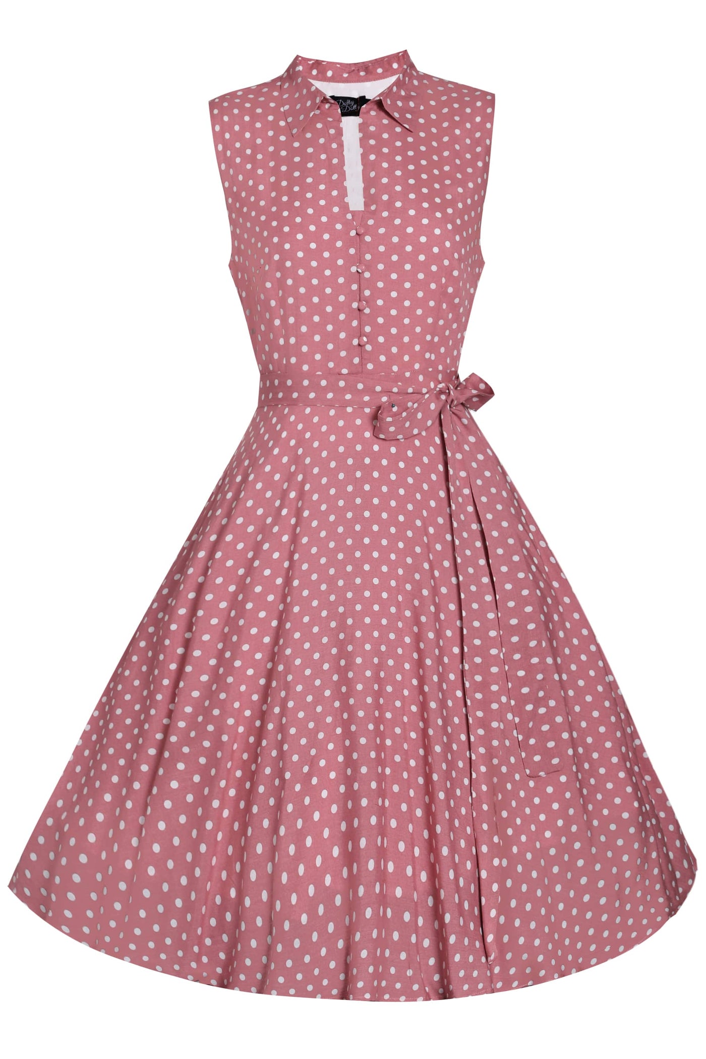 Pink Polka Dot Shirt Dress