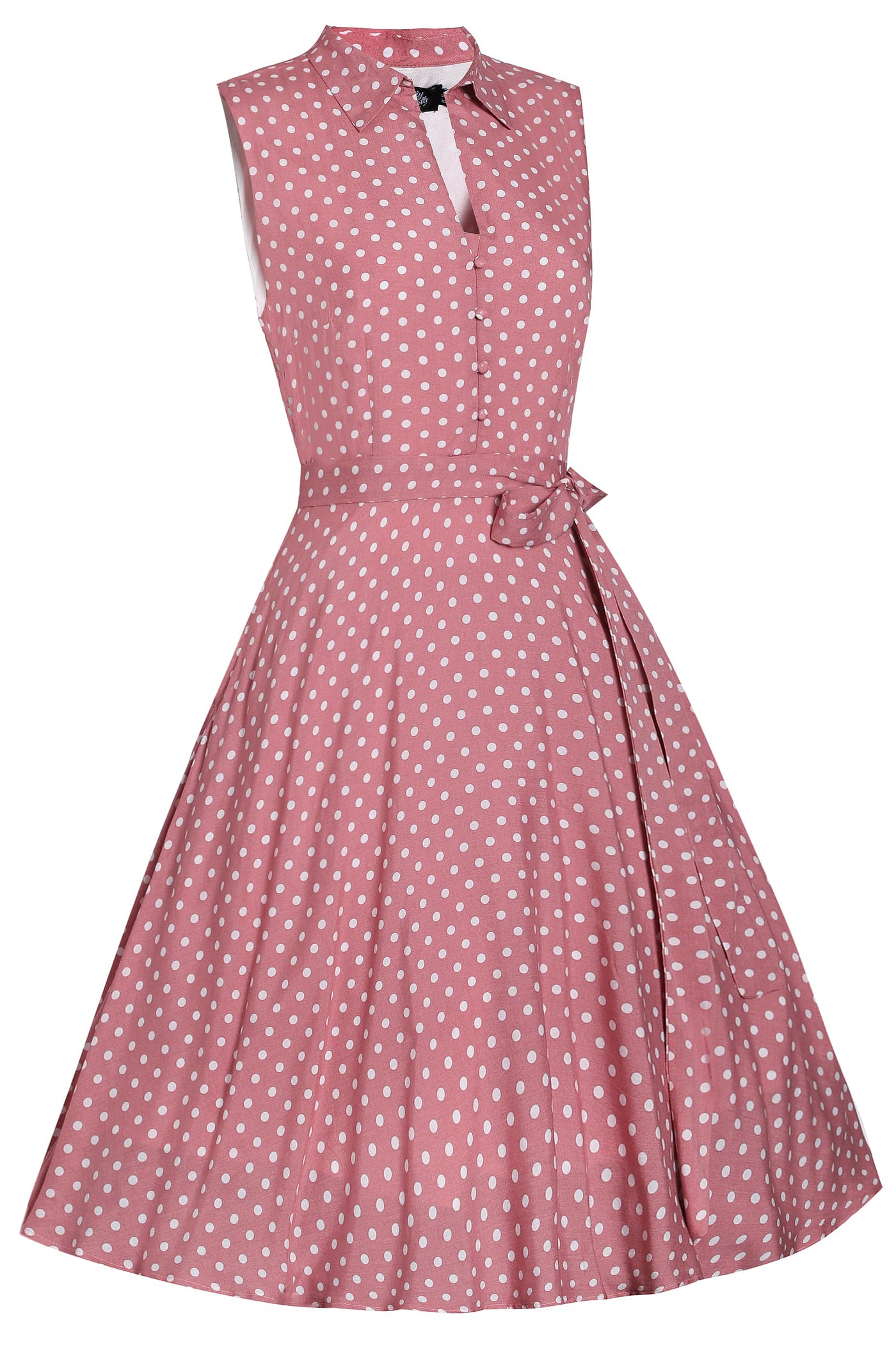 Pink Polka Dot Shirt Dress