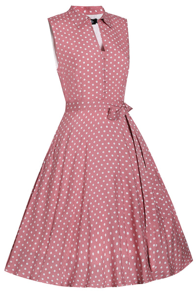 Pink Polka Dot Shirt Dress