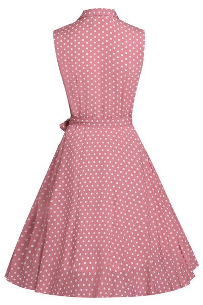 Pink Polka Dot Shirt Dress