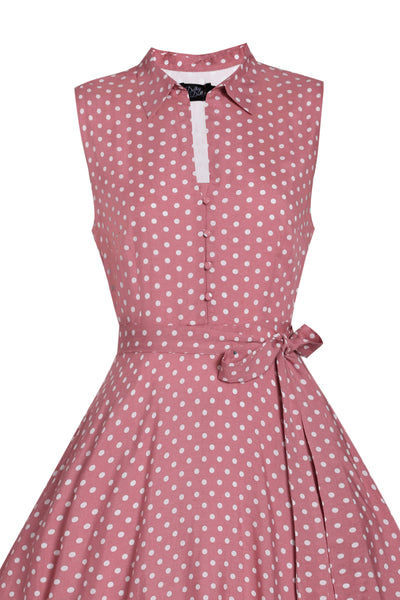 Pink Polka Dot Shirt Dress