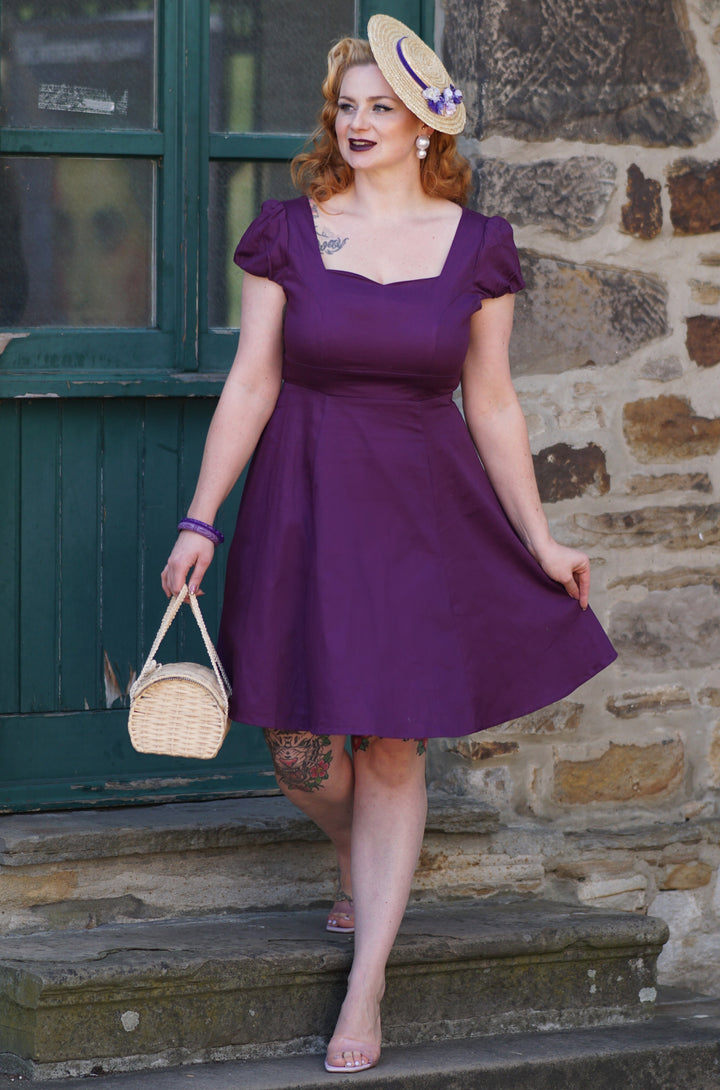 Fifties Style Vintage Inspired in Plain Purple