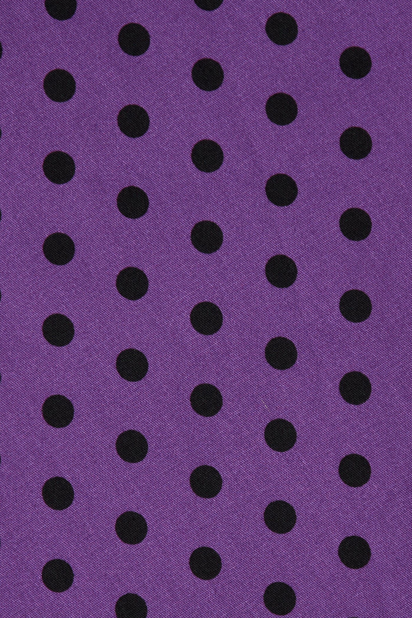 Purple and Black Polka Dot cotton close up fabric