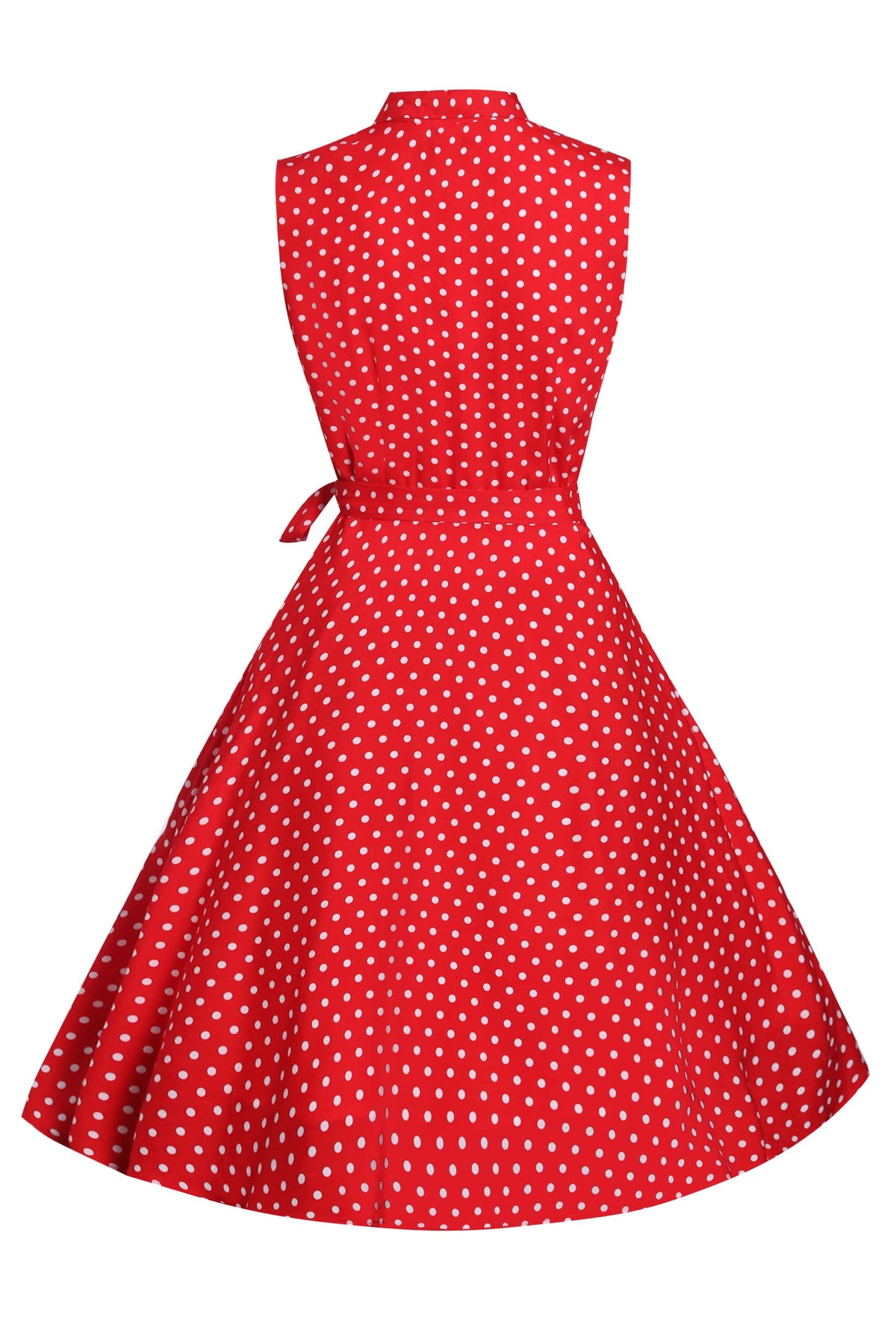 Poppy Red Polka Dot Button Shirt Dress - Dolly and Dotty