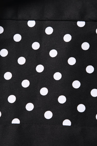 Retro Black Polka Dot Panel Swing Dress