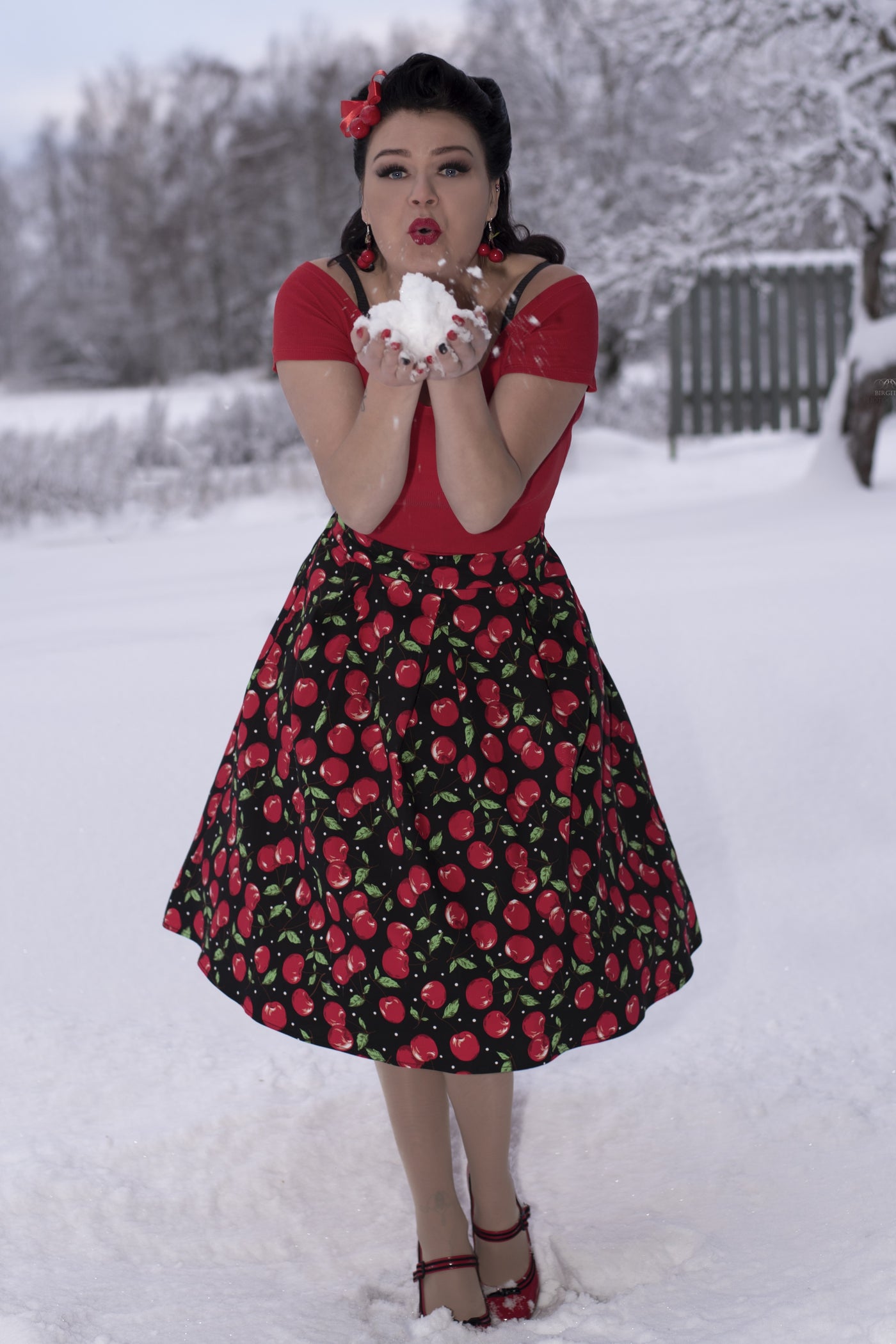 Short Jean Skirt Button Pleated Denim Midi Skirt Elastic Waist