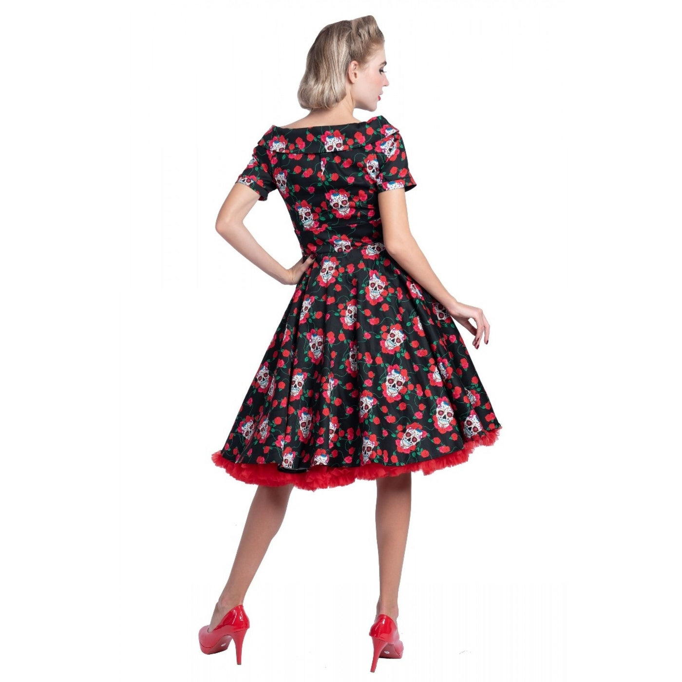 Rockabilly Skulls & Roses Darlene Swing Dress
