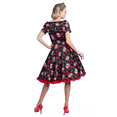 Rockabilly Skulls & Roses Darlene Swing Dress