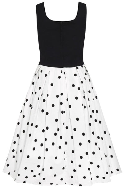 Rockabilly White & Black Polka Dot Swing Dress
