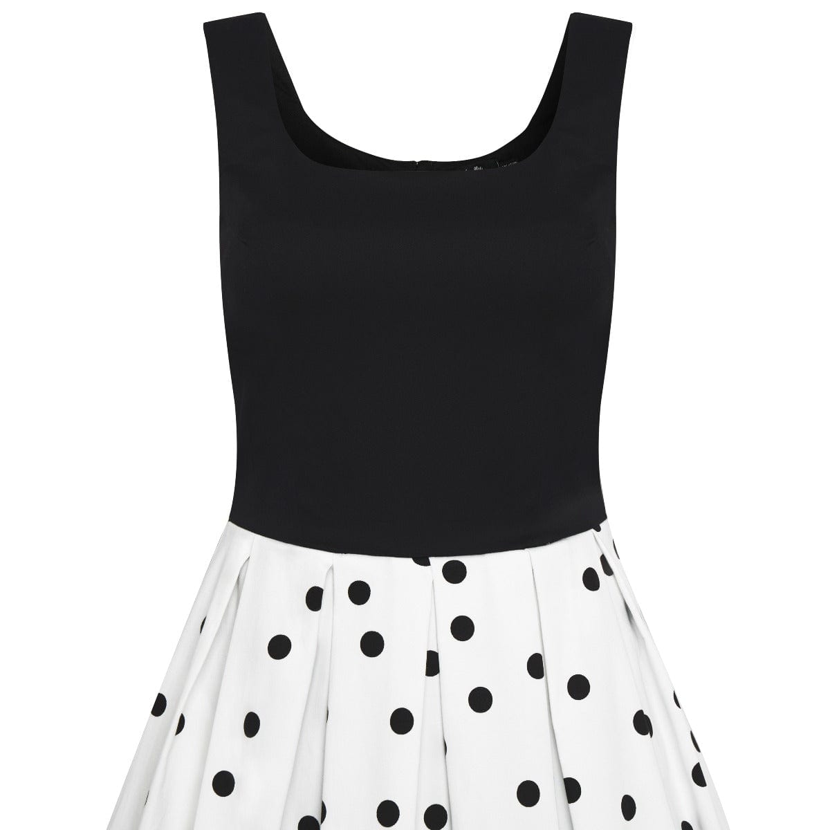 Rockabilly White & Black Polka Dot Swing Dress