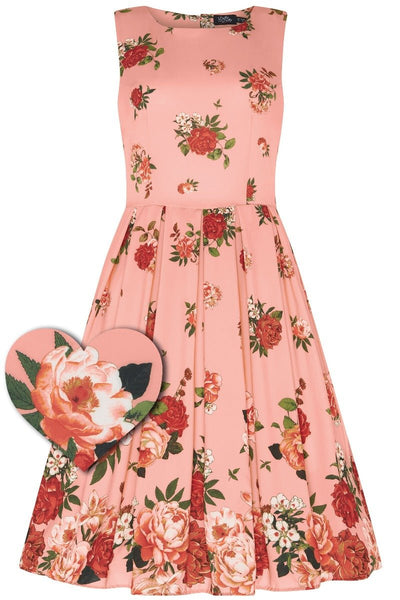 Annie Raising Flowers Swing Dress in Pink