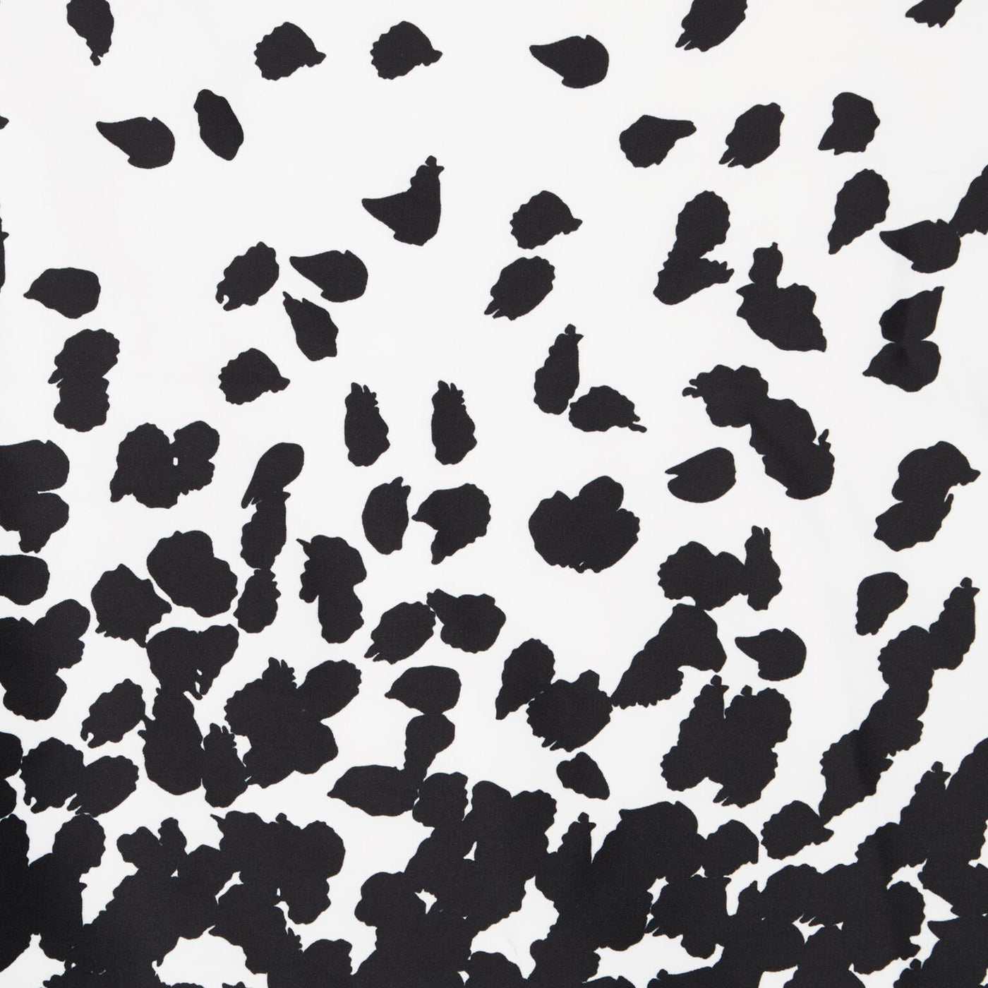 White fabric, with black brushstroke spots