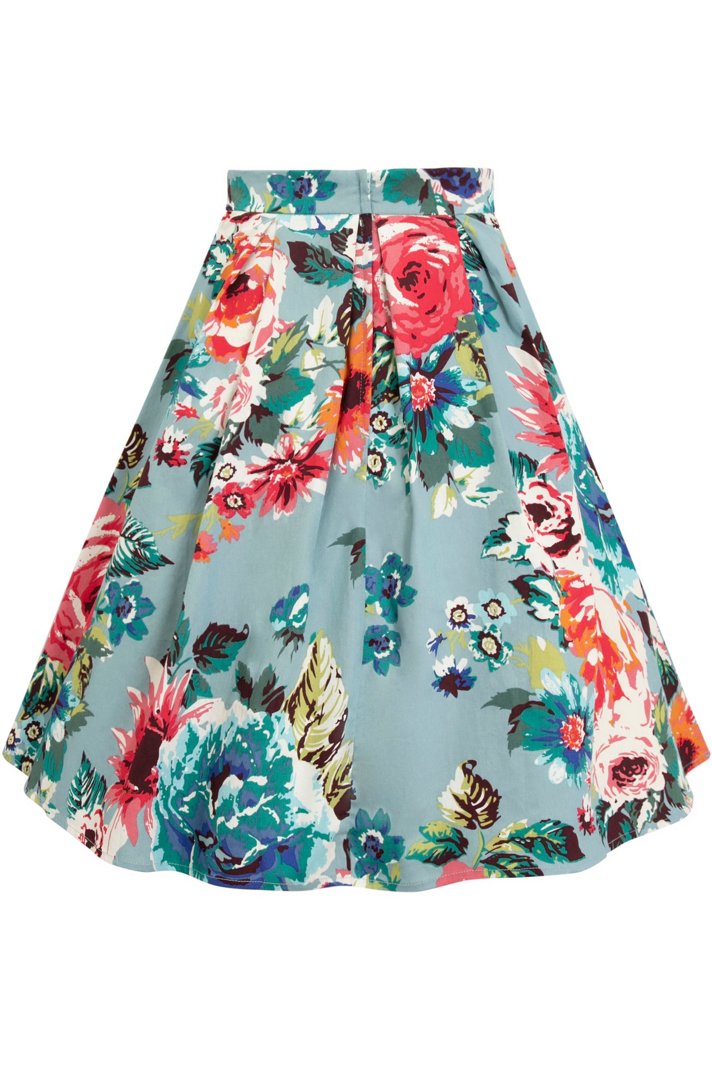 Carolyn Blue Floral Swing Skirt