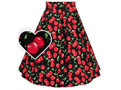 Carolyn Retro Cherry Swing Skirt