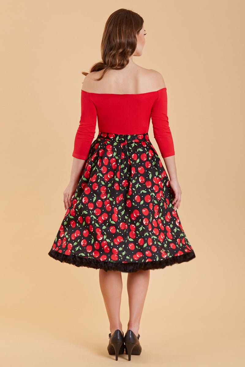 Carolyn Retro Cherry Swing Skirt