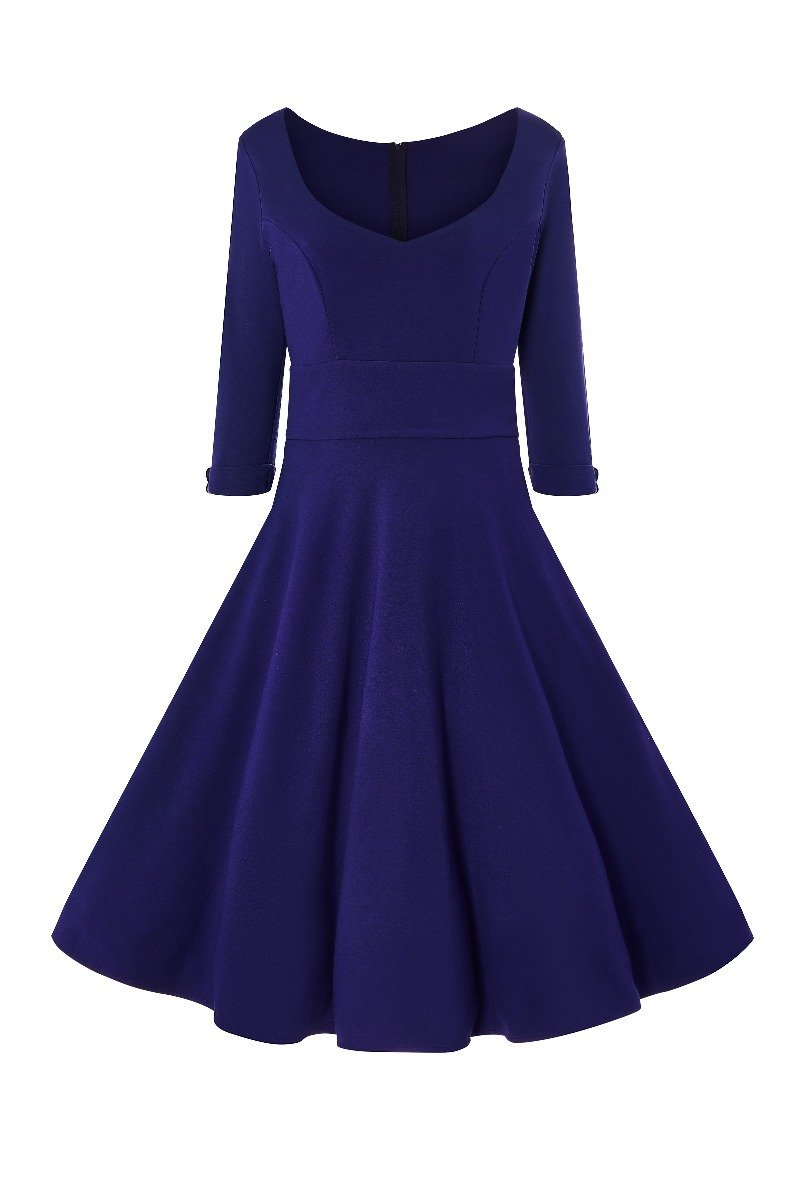 Scarlette Long Sleeved Navy Midi Dress4