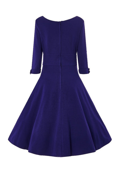 Scarlette Long Sleeved Navy Midi Dress6