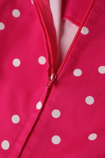 Stylish 50's  Retro Swing Dress in Dark Pink