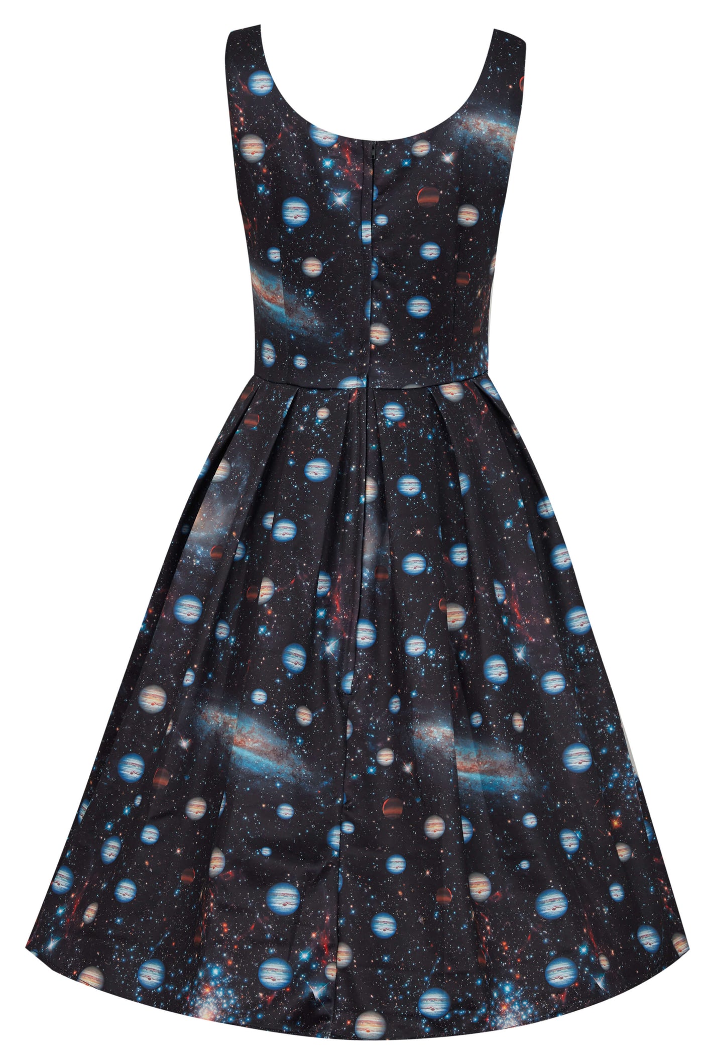 Amanda Swing Dress in Black Outer Space Galaxy Print