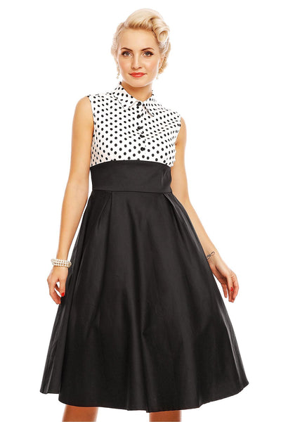 Model wearing the Lisa button shirt fit and flare dress, front view