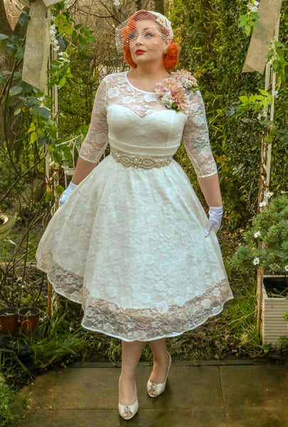 Rockabilly Style 1950s Rockabilly White Rockabilly Wedding Dress Madeline White Lace Bridal Dress Dolly And Dotty