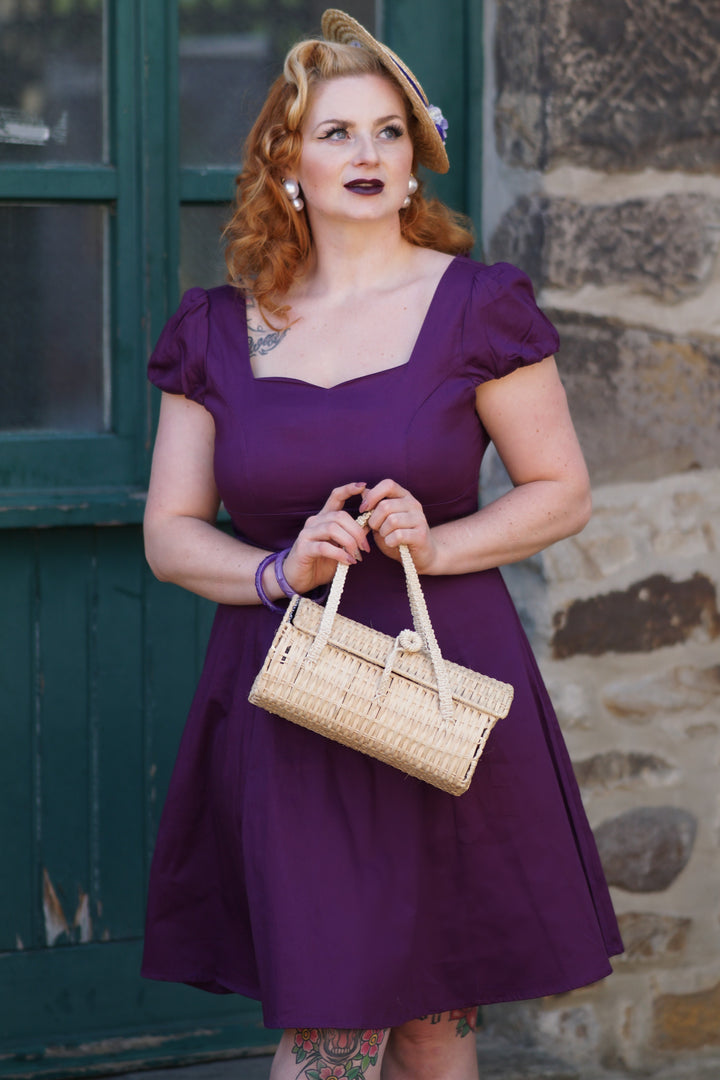 Fifties Style Vintage Inspired in Plain Purple Fifties Style Vintage Inspired in Plain Purple