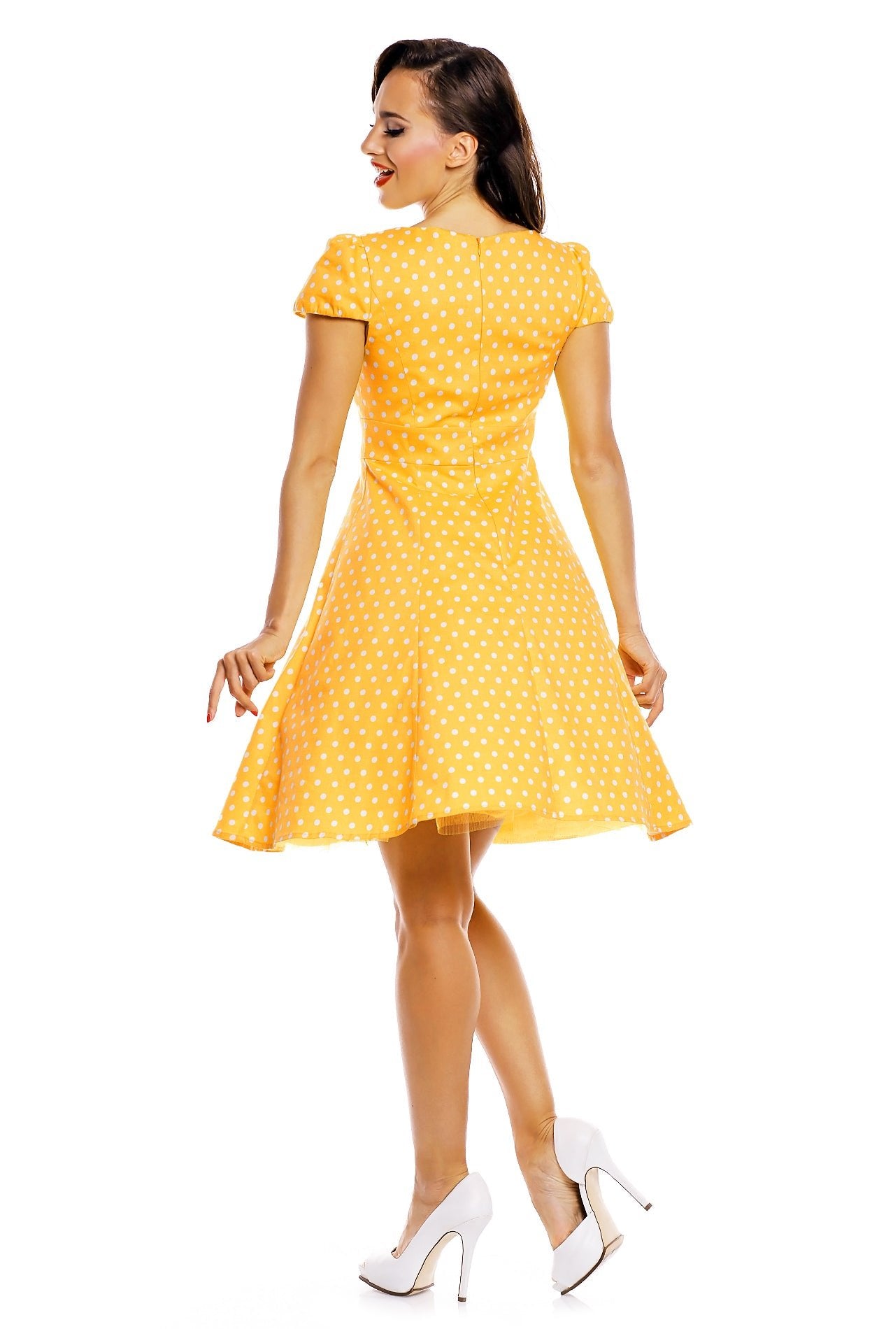 Woman's Flirty Fifties Style Dress in Yellow