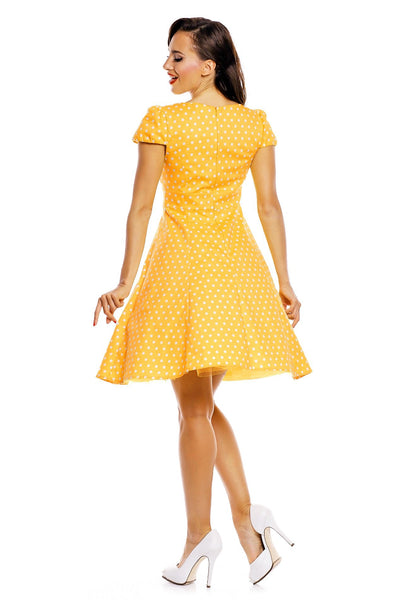 Woman's Flirty Fifties Style Dress in Yellow