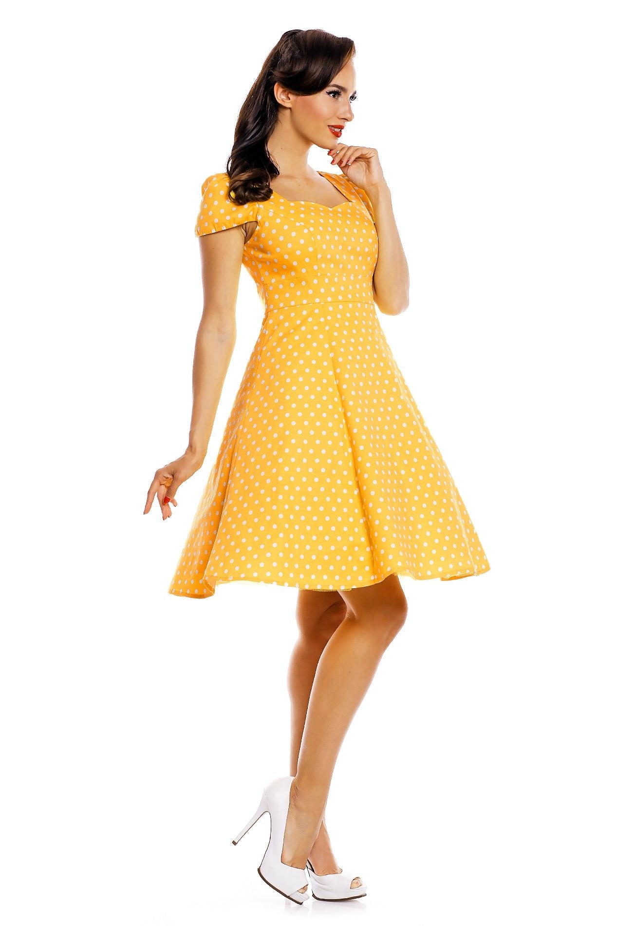 Woman's Flirty Fifties Style Dress in Yellow