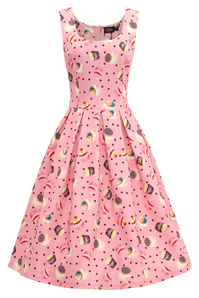 Woman's Pink Cupcake Swing Dress