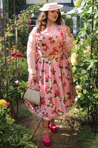Woman's Pink Strawberry Dress