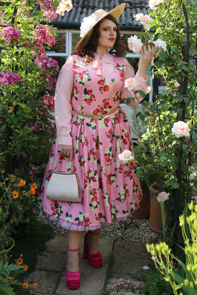 Woman's Pink Strawberry Dress