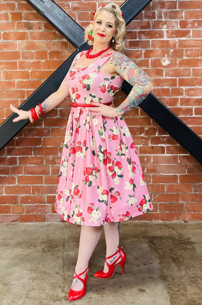 Woman's Pink Strawberry Dress