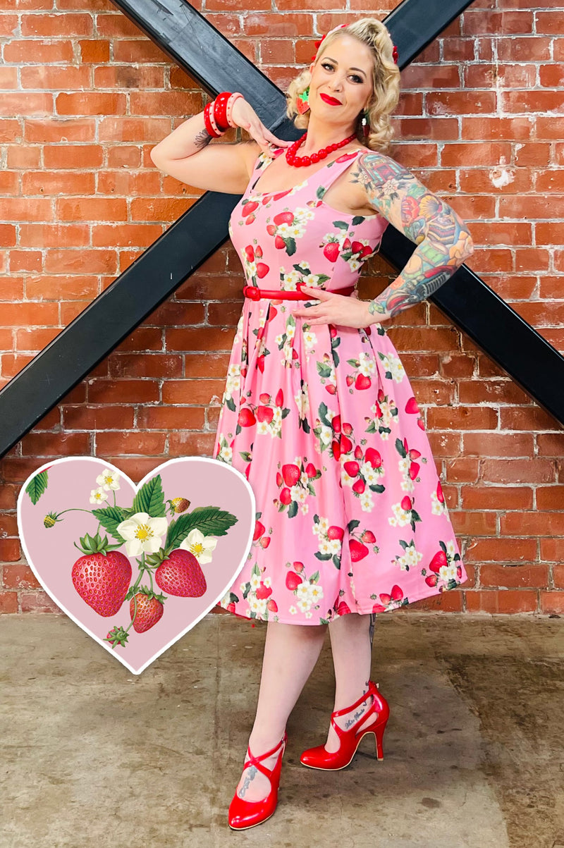 Amanda Pink Strawberry Dress