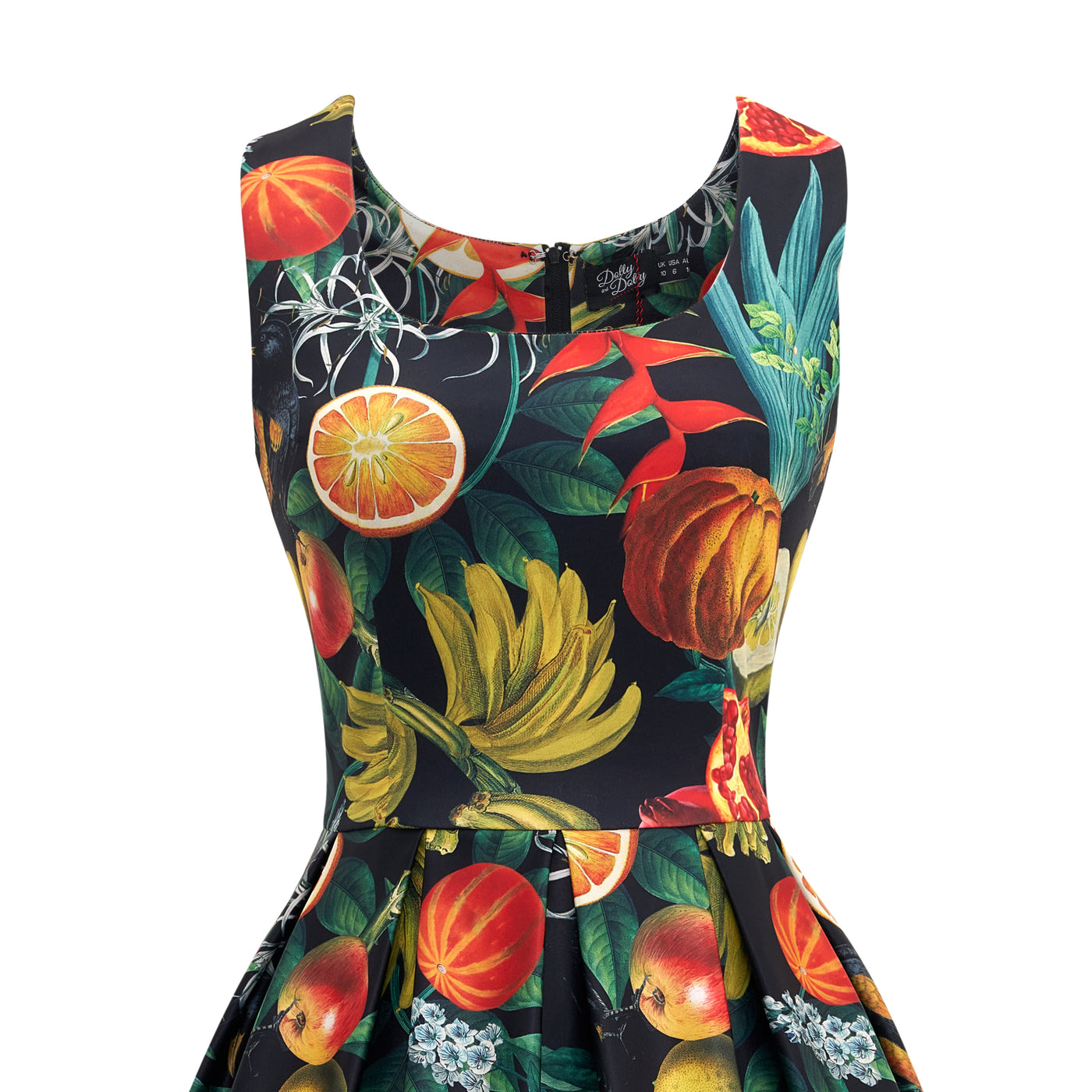 Woman's Tropical Summer Fruit Print Swing Dress