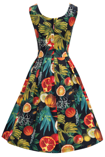Woman's Tropical Summer Fruit Print Swing Dress