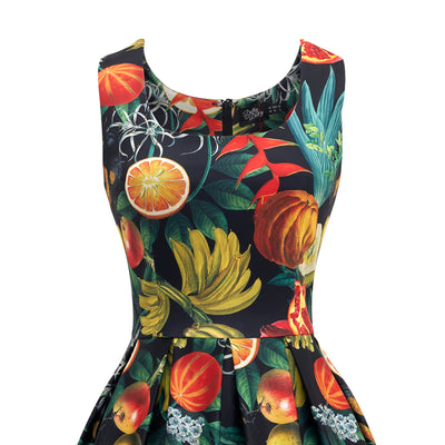 Woman's Tropical Summer Fruit Print Swing Dress