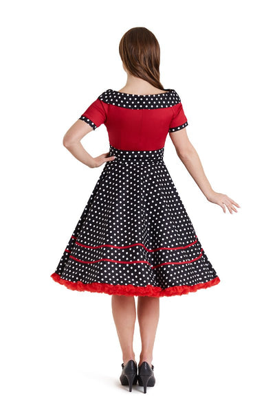 Woman's Rockabilly Red & Black White Polka Dot Dress