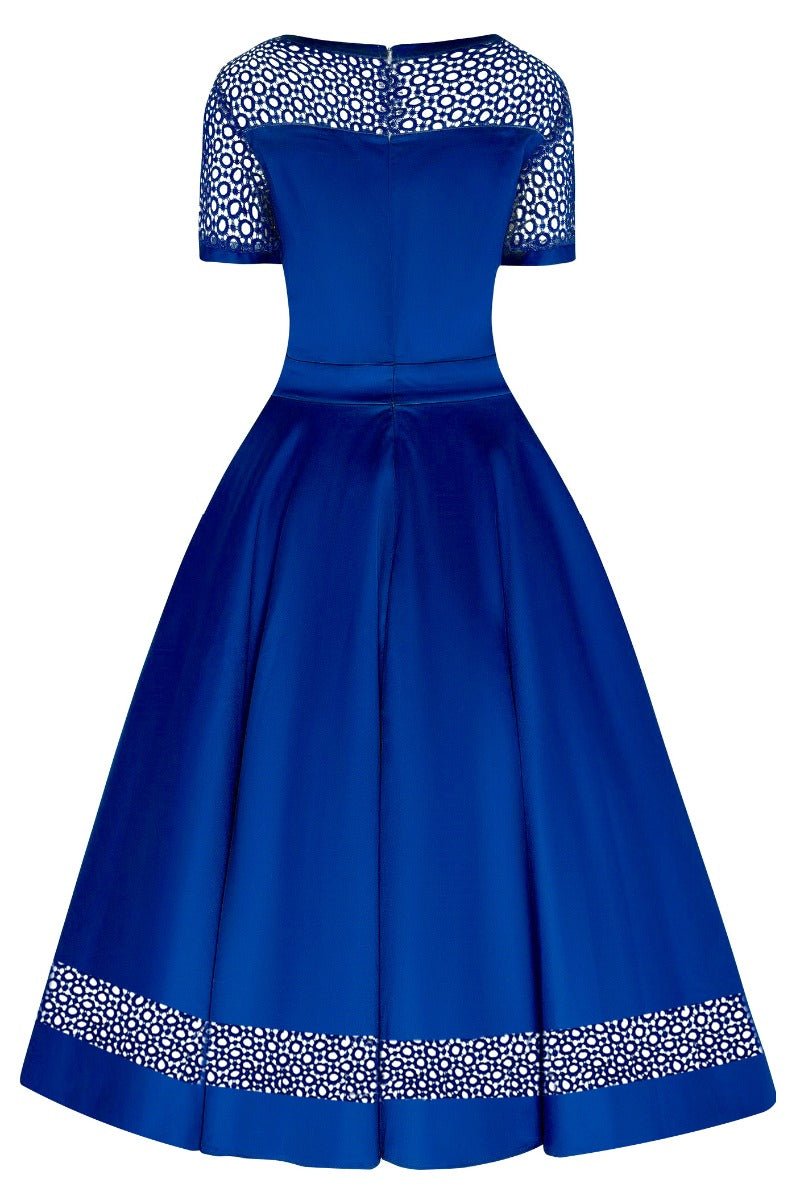 Woman's Royal Blue Lace Sleeved Dress